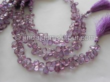 Pinkish Purple Quartz Faceted Pear Shape Beads